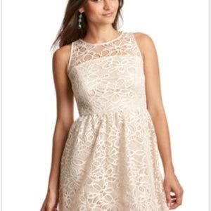 Beautiful lace, crochet detail cocktail dress
